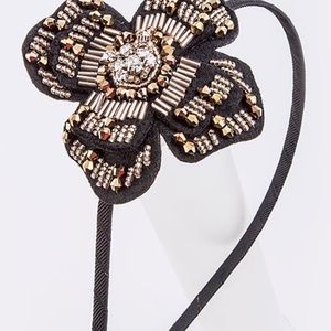 Beaded Fabric Flower Hair Accessory